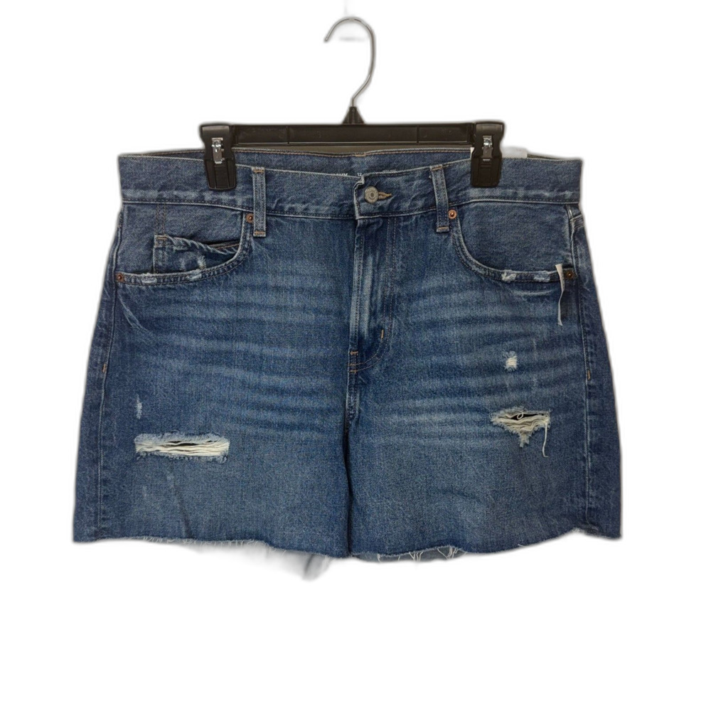 NWT Old Navy Short Denim Women's Size 12 Ripped Slouchy Straight High Rise